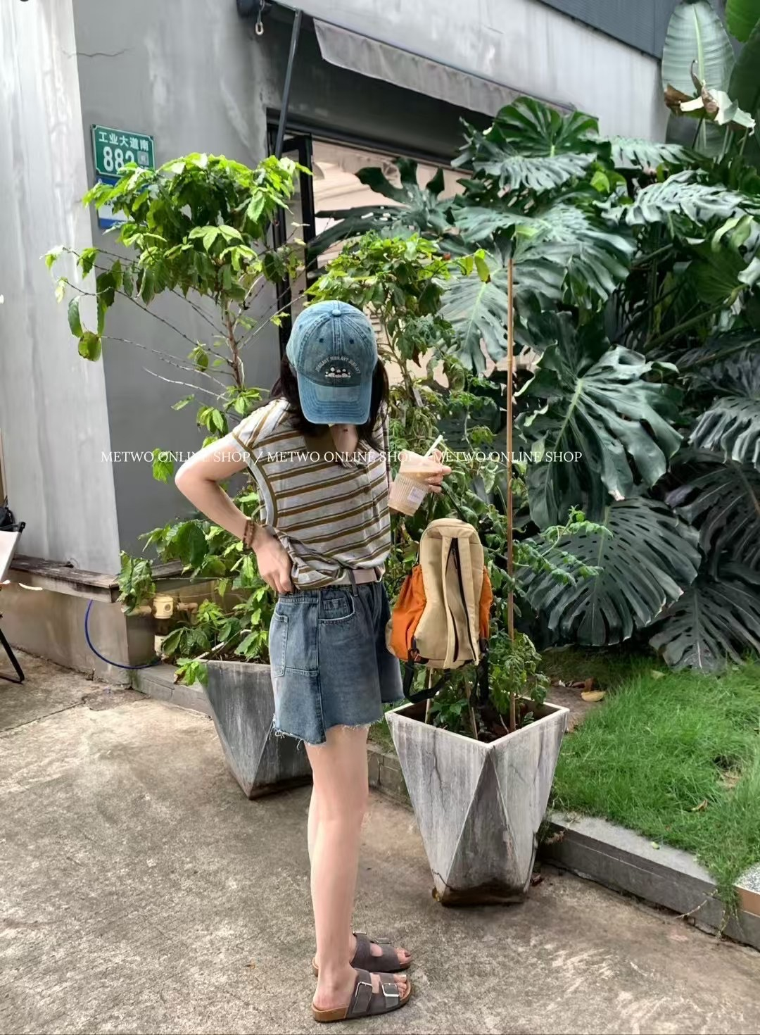 舒適主義條紋polo上衣1