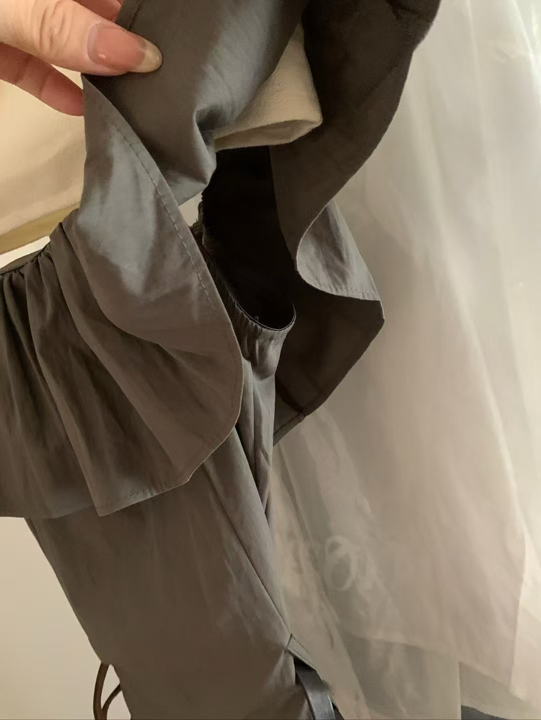 雙皮帶一字肩連衣裙6