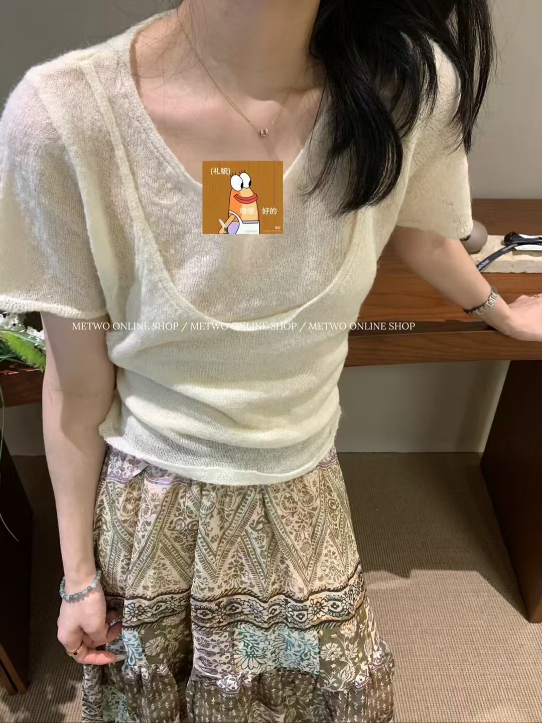 韓式假兩件小衫10