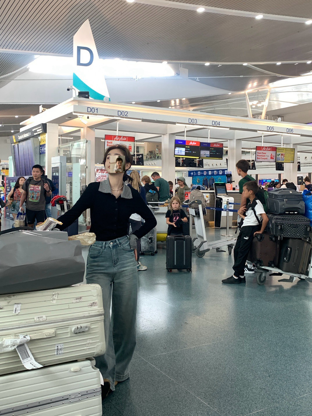 拼接條紋polo針織上衣5