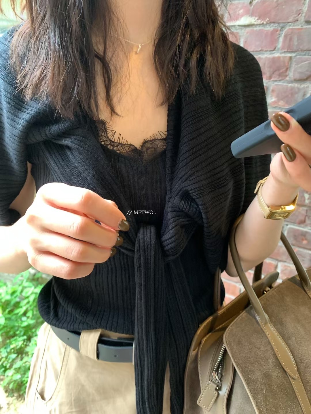 蕾絲針織兩件套7