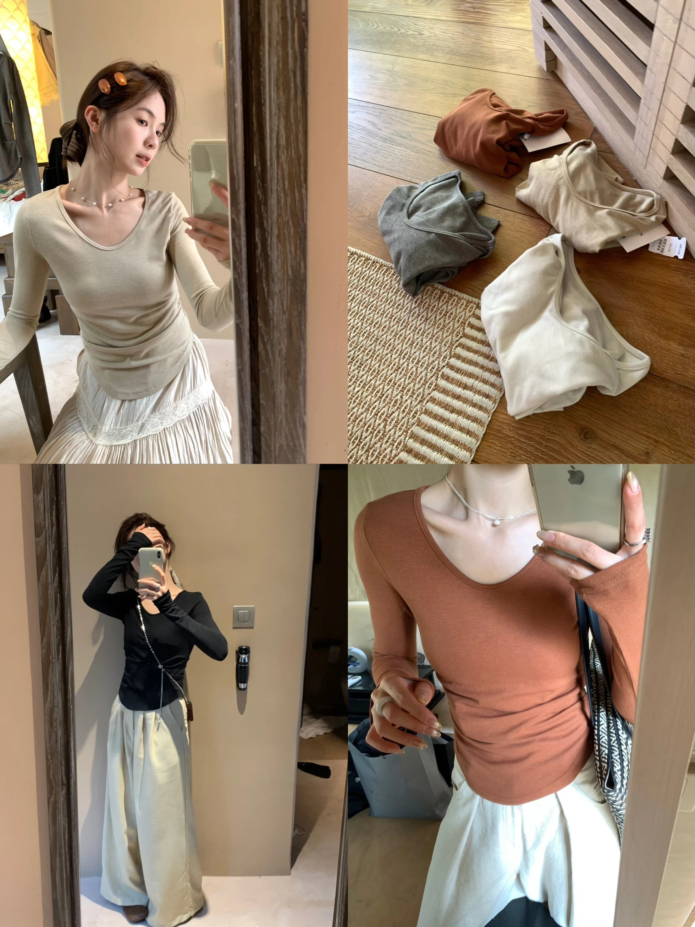 主推5色！v領顯瘦長tee1