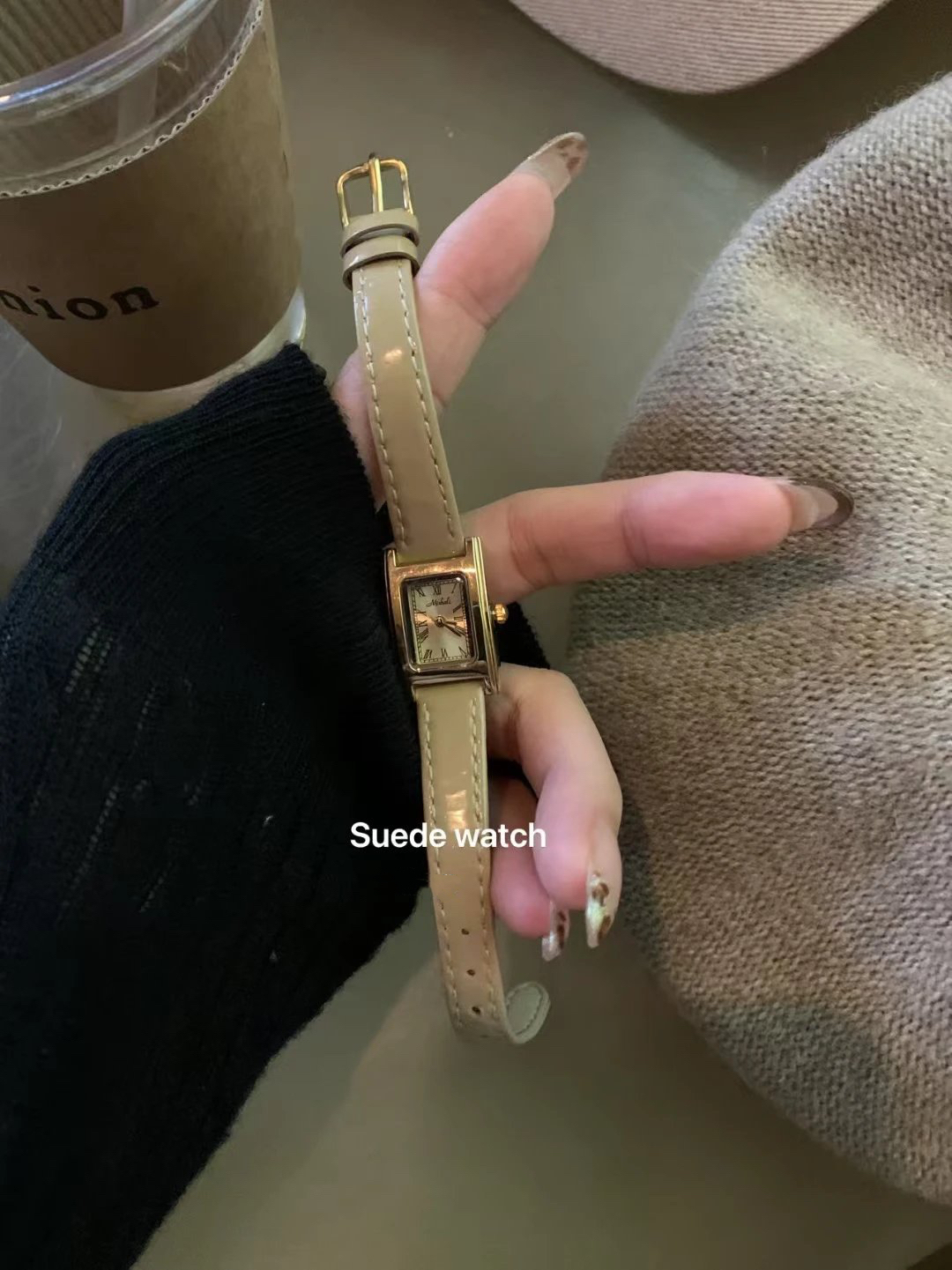 小羊皮奶茶色手錶2