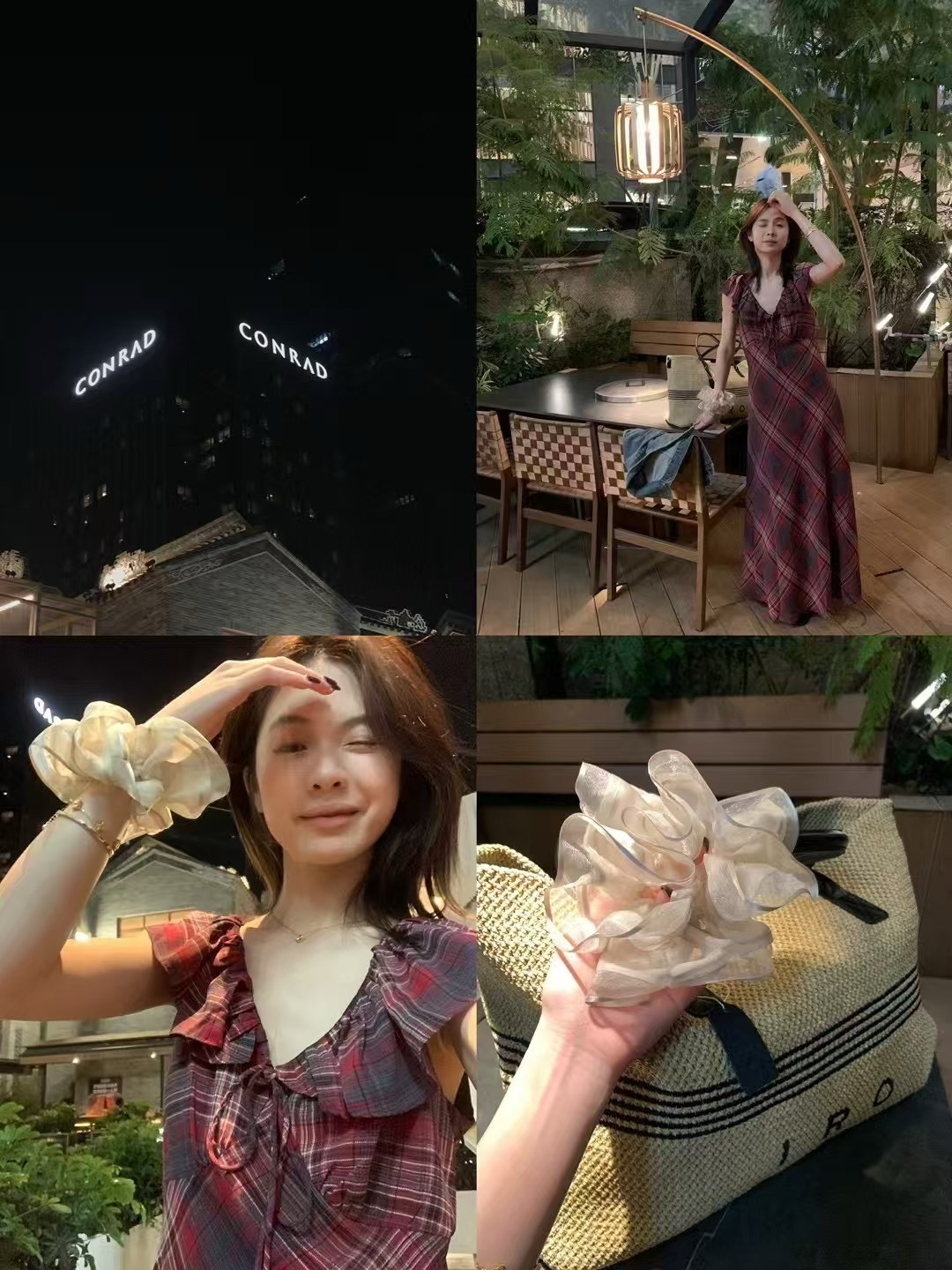 度假格子連衣裙10