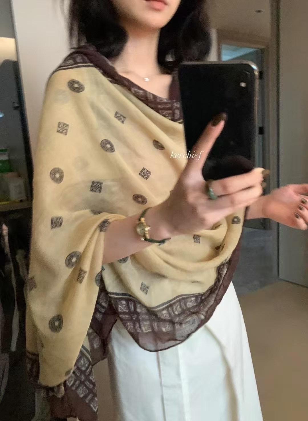 千嶼集·棉麻天絲方巾披肩8