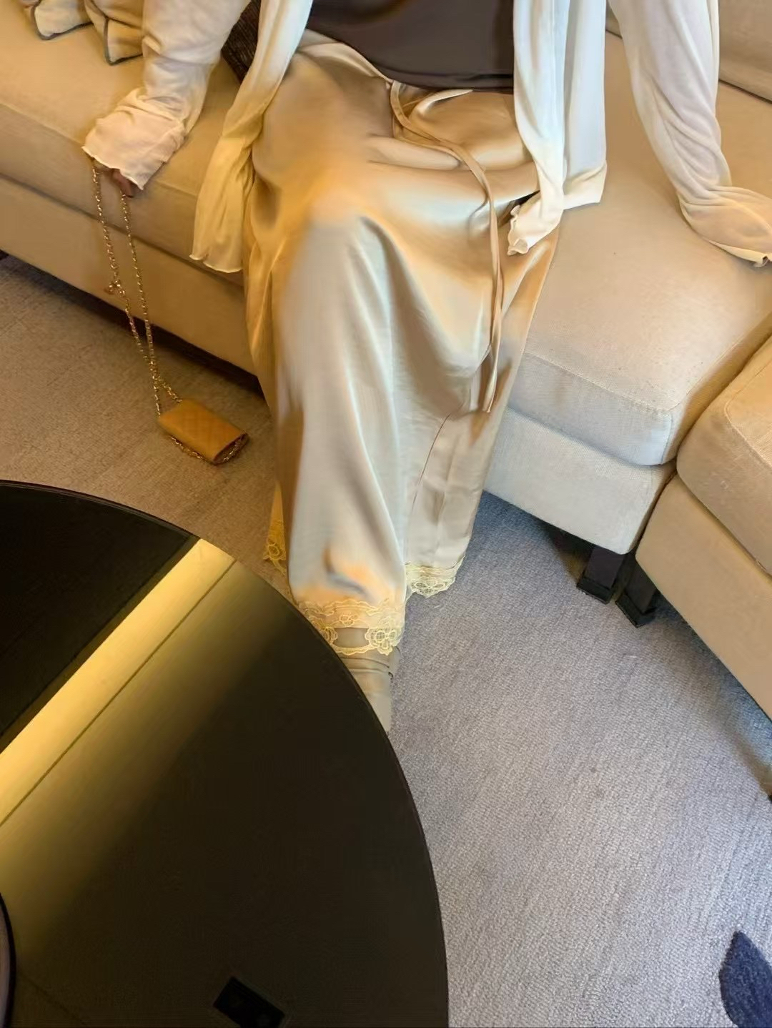 蕾絲緞面半裙12