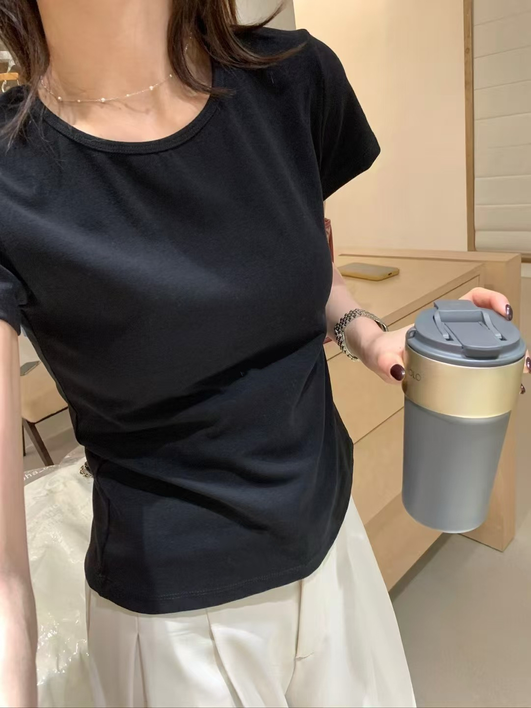 8色！skim*正肩紙片tee19