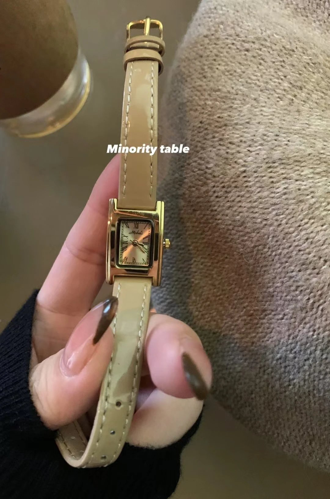 小羊皮奶茶色手錶7