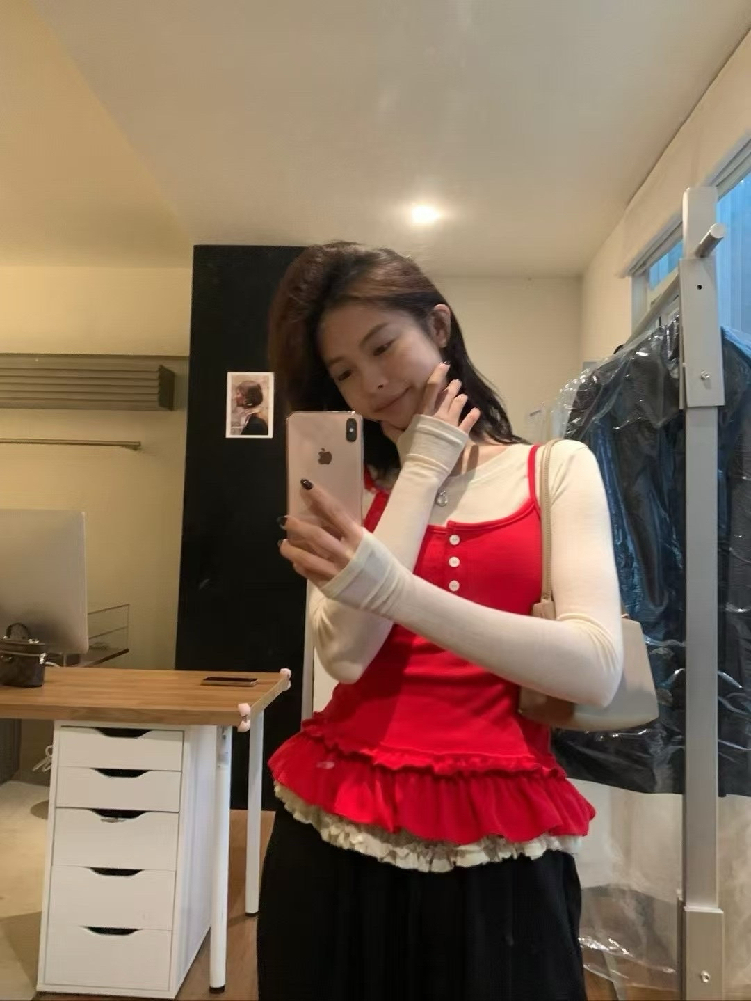 木耳邊韓系真兩件套6