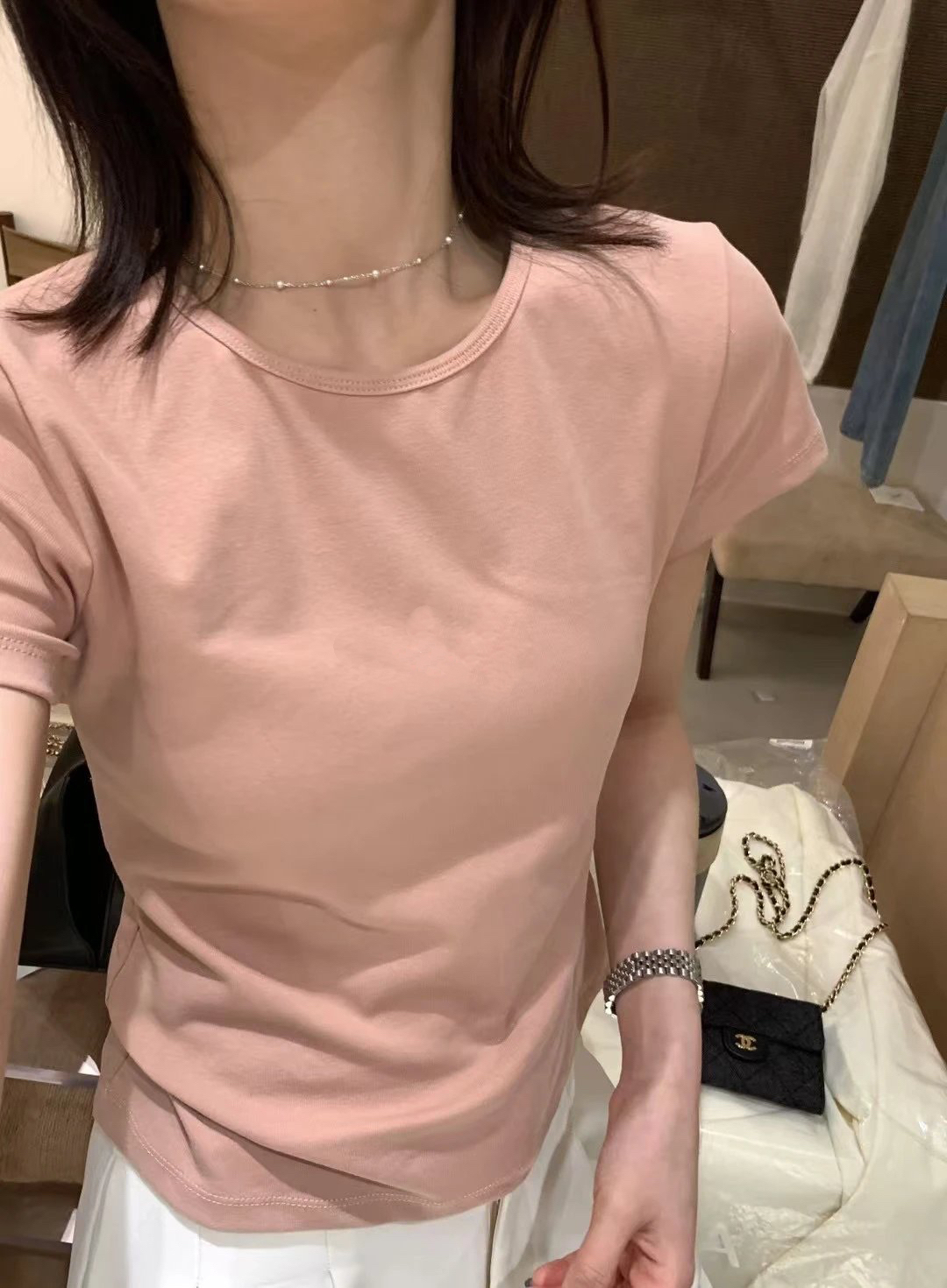 8色！skim*正肩紙片tee2