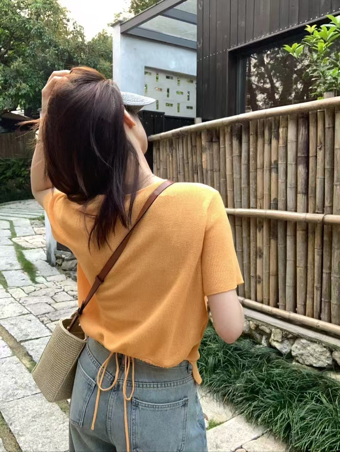 後綁帶針織上衣10