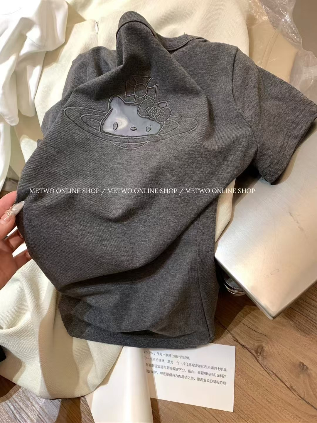 kitty網紗刺繡tee7