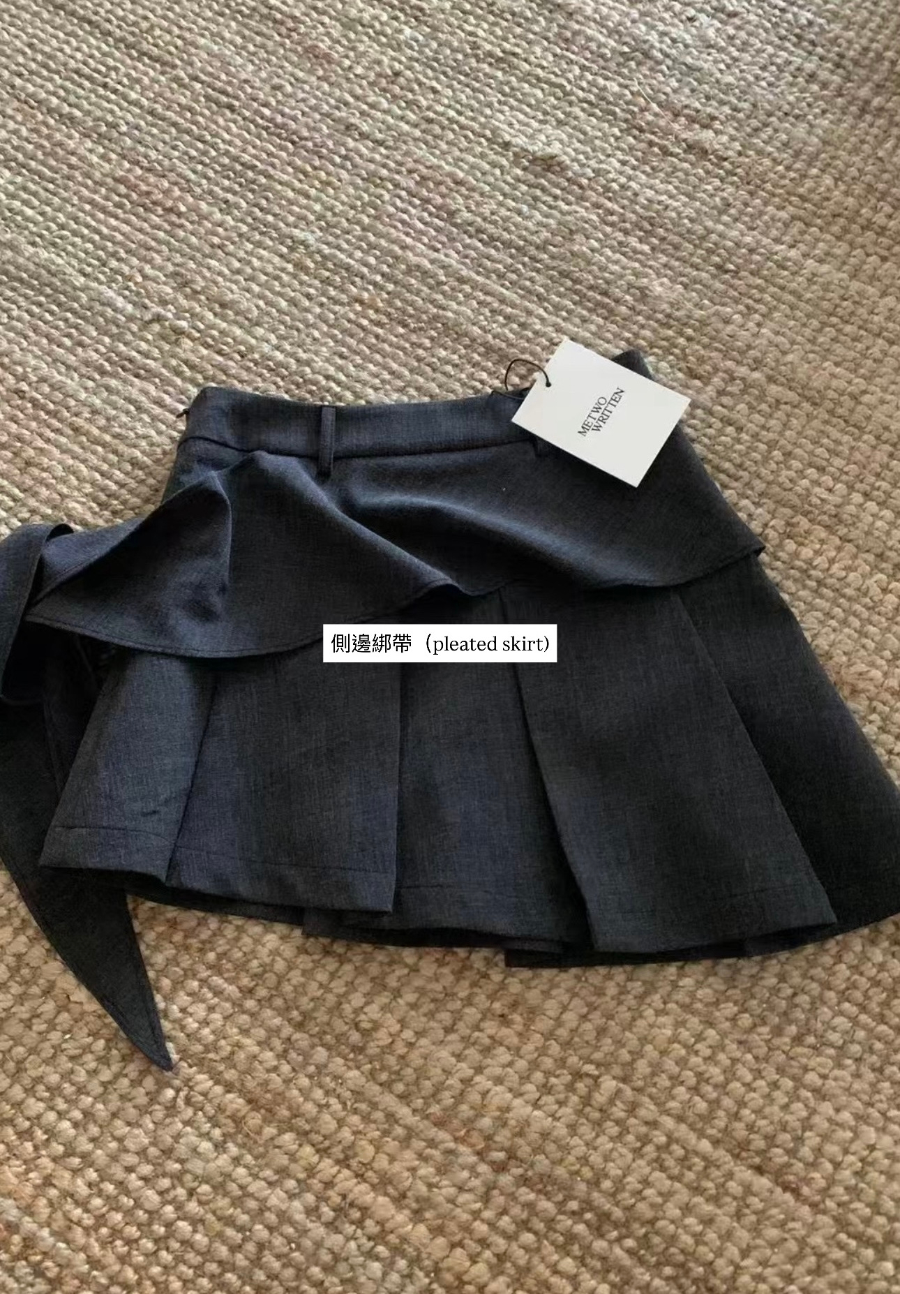 綁帶側邊百褶短裙5