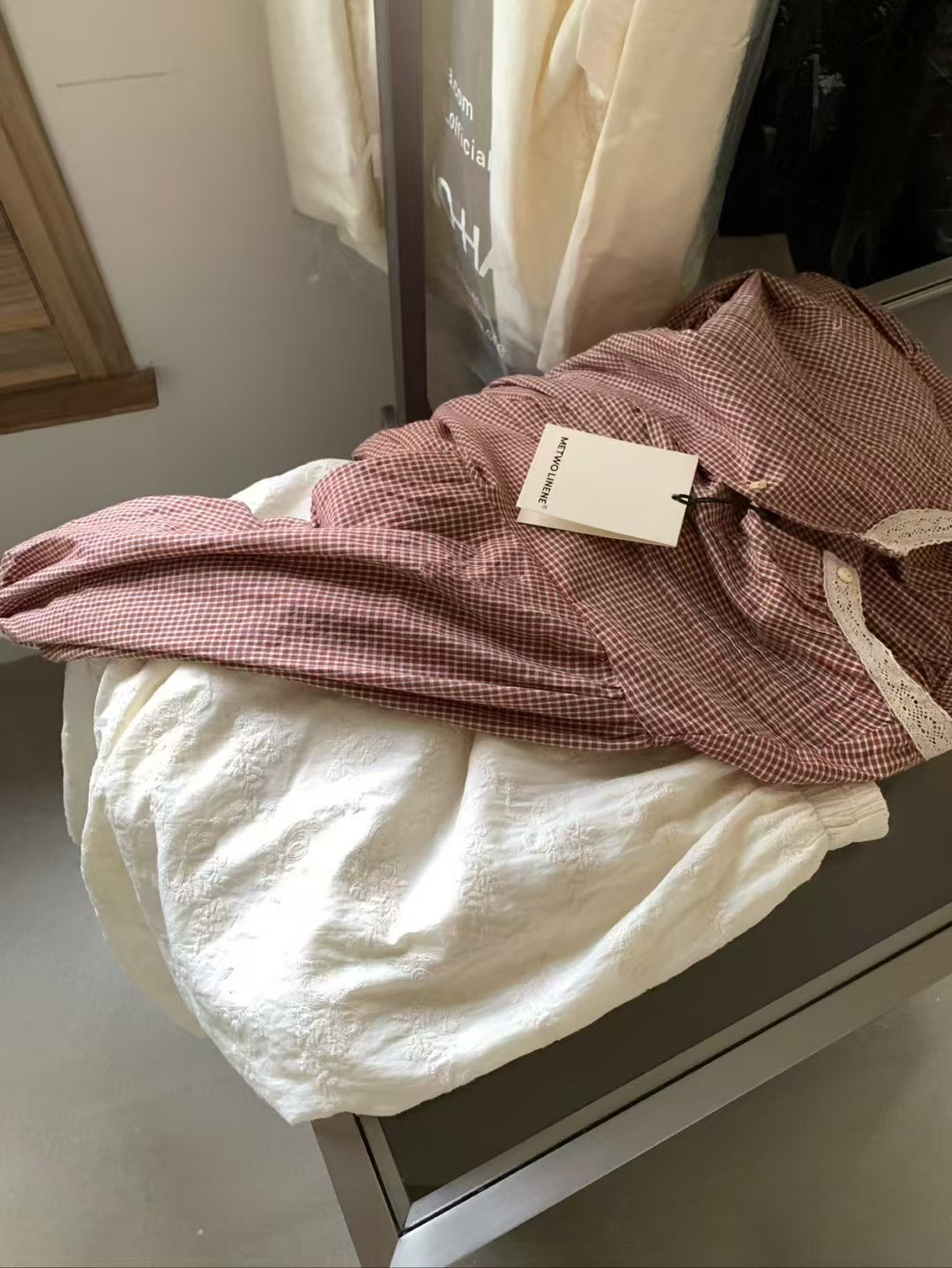 日系.格子襯衫裙9