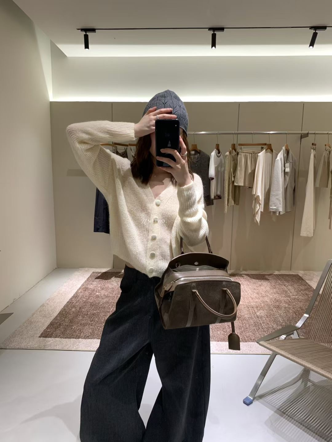 馬海毛開扣毛衣5