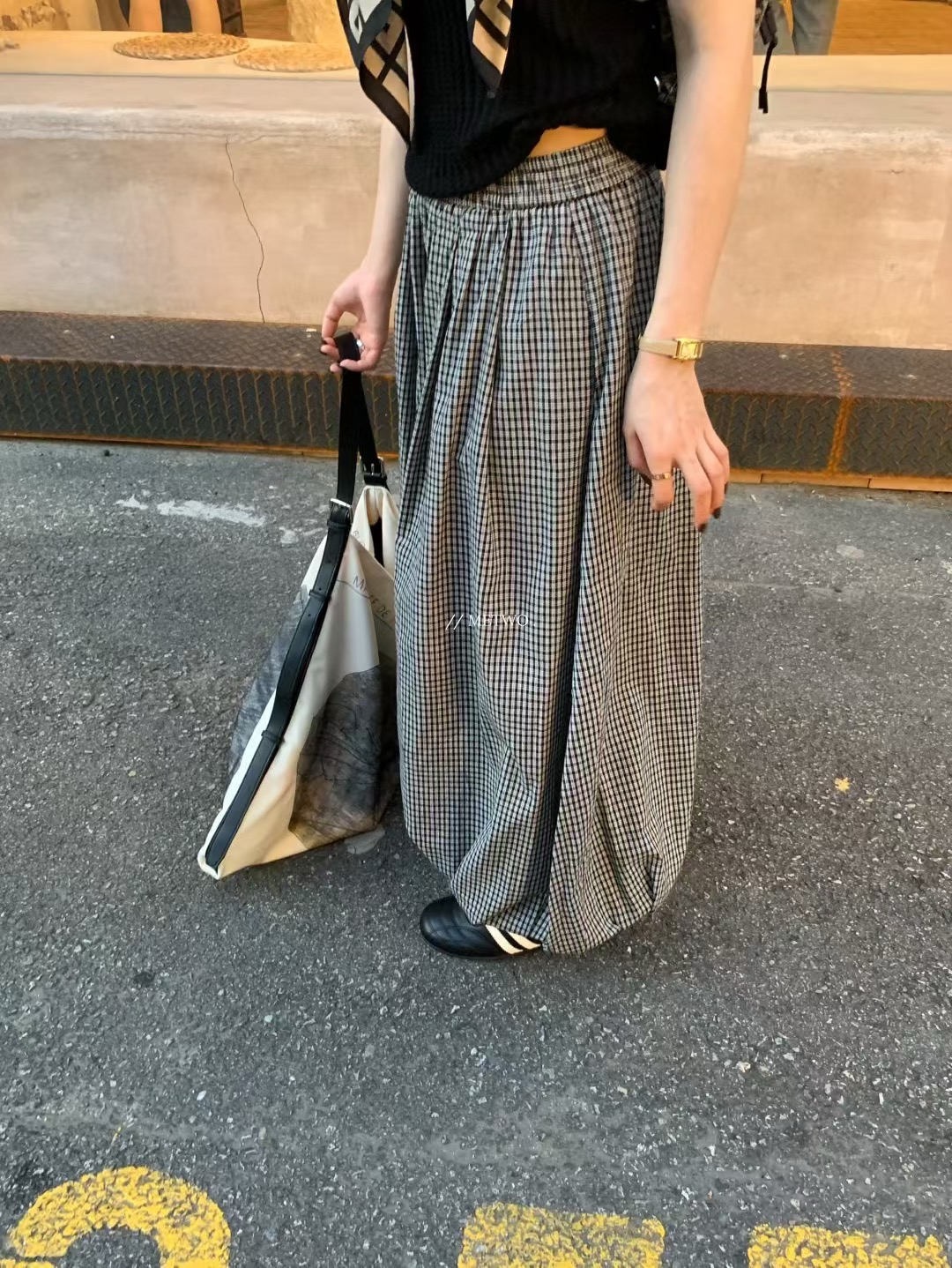 格子燈籠褲8