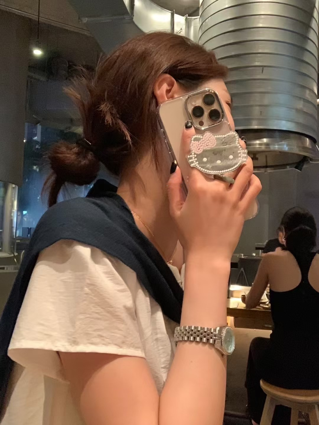 私服中長白襯衣裙2