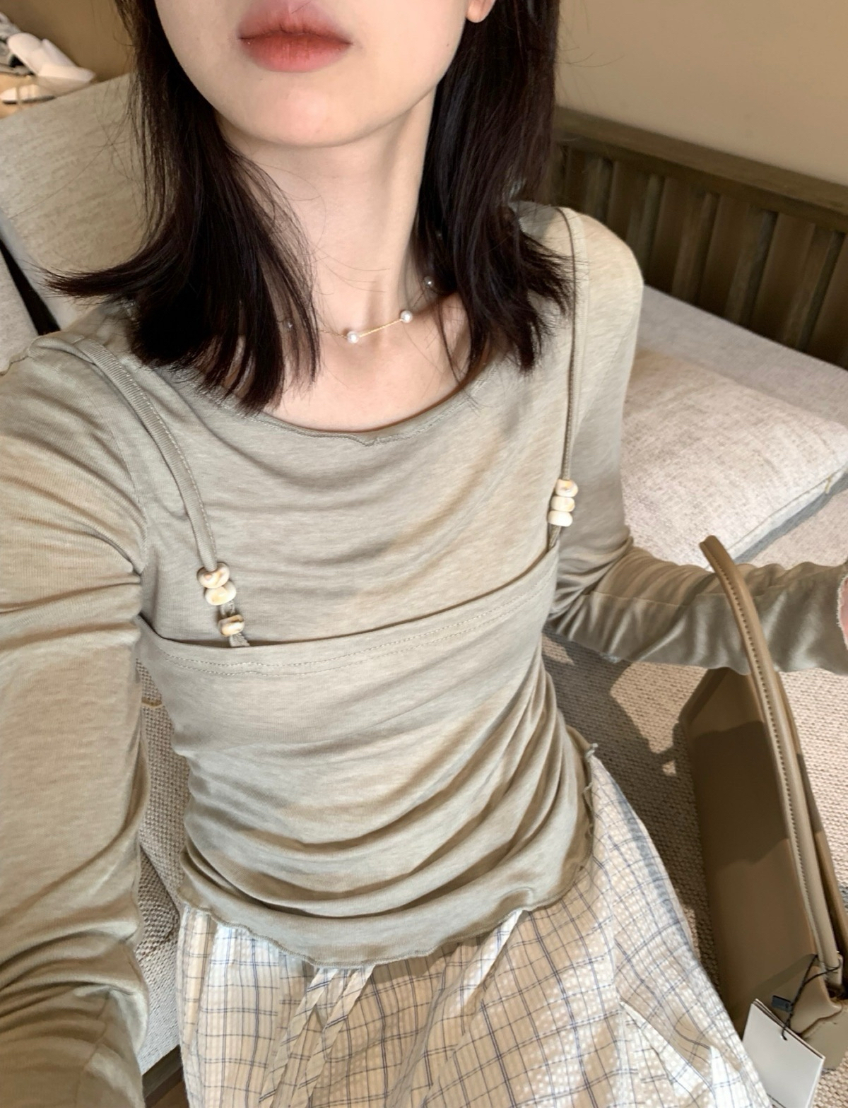 韓代假兩件上衣17