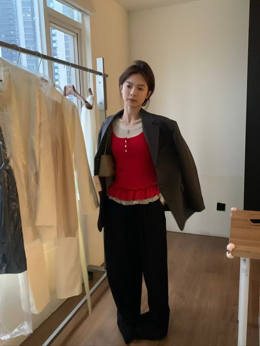 木耳邊韓系真兩件套11