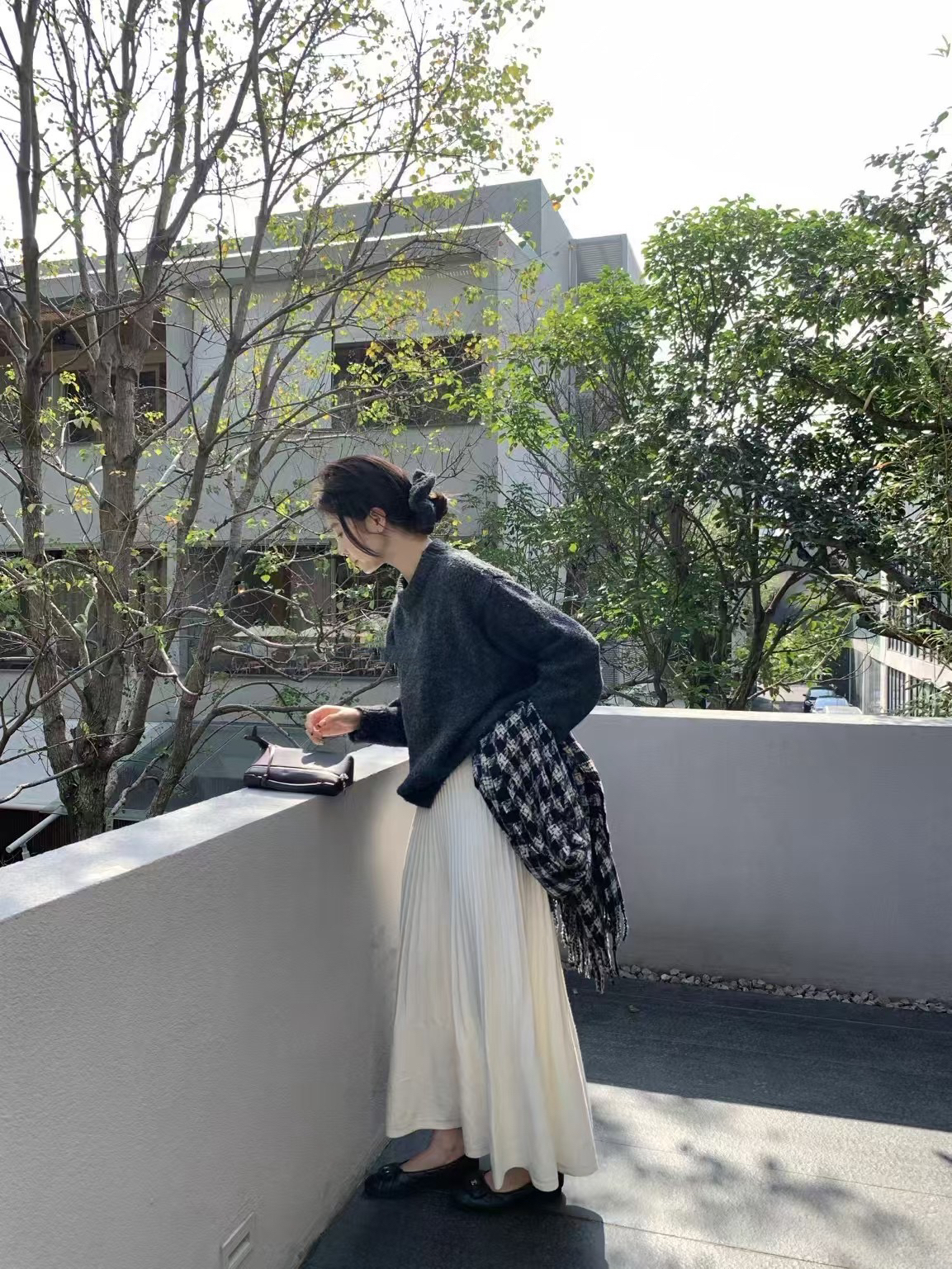 帶髮圈三色毛衣8