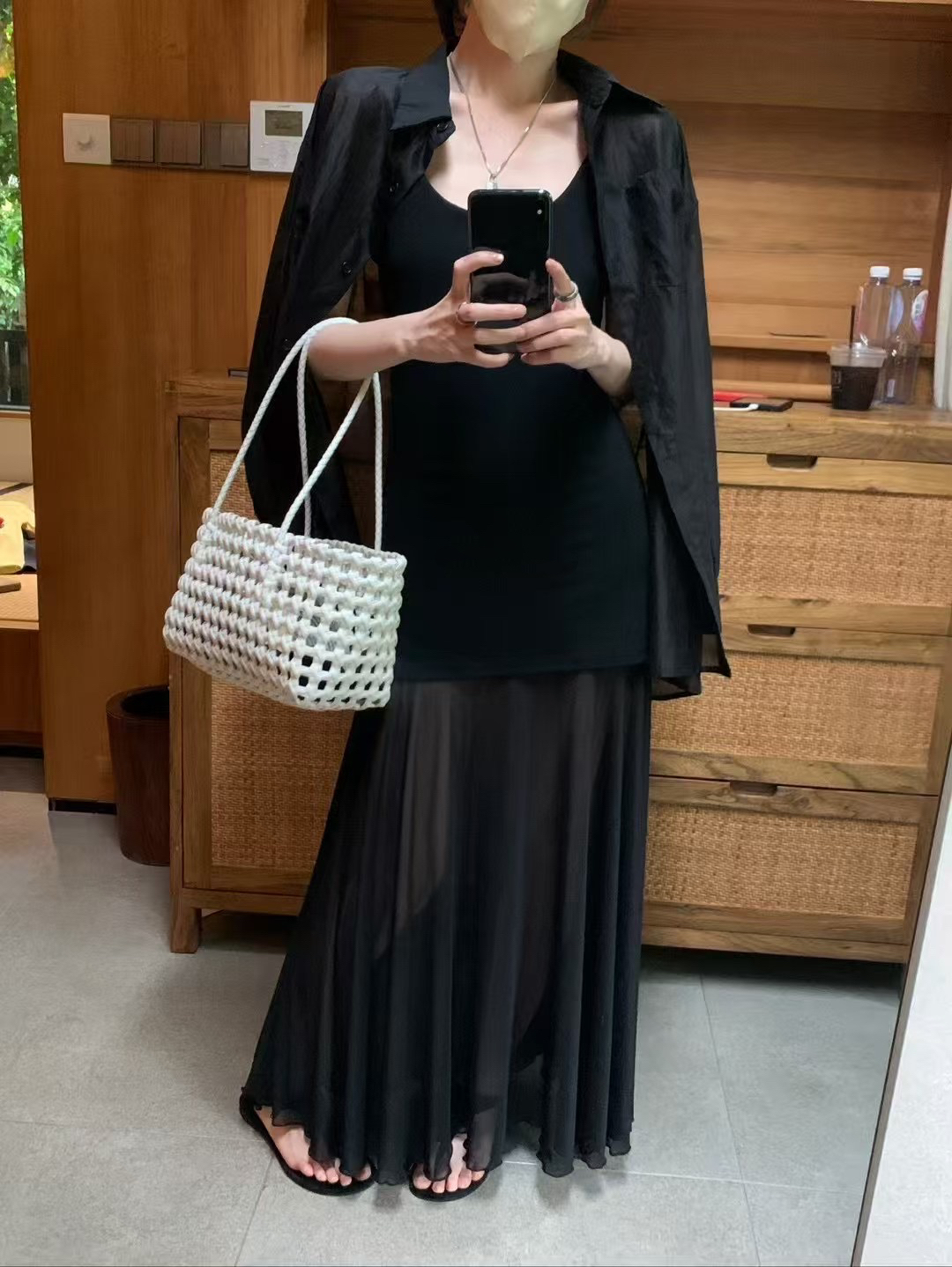 吊帶紗裙➕襯衫 2件套5