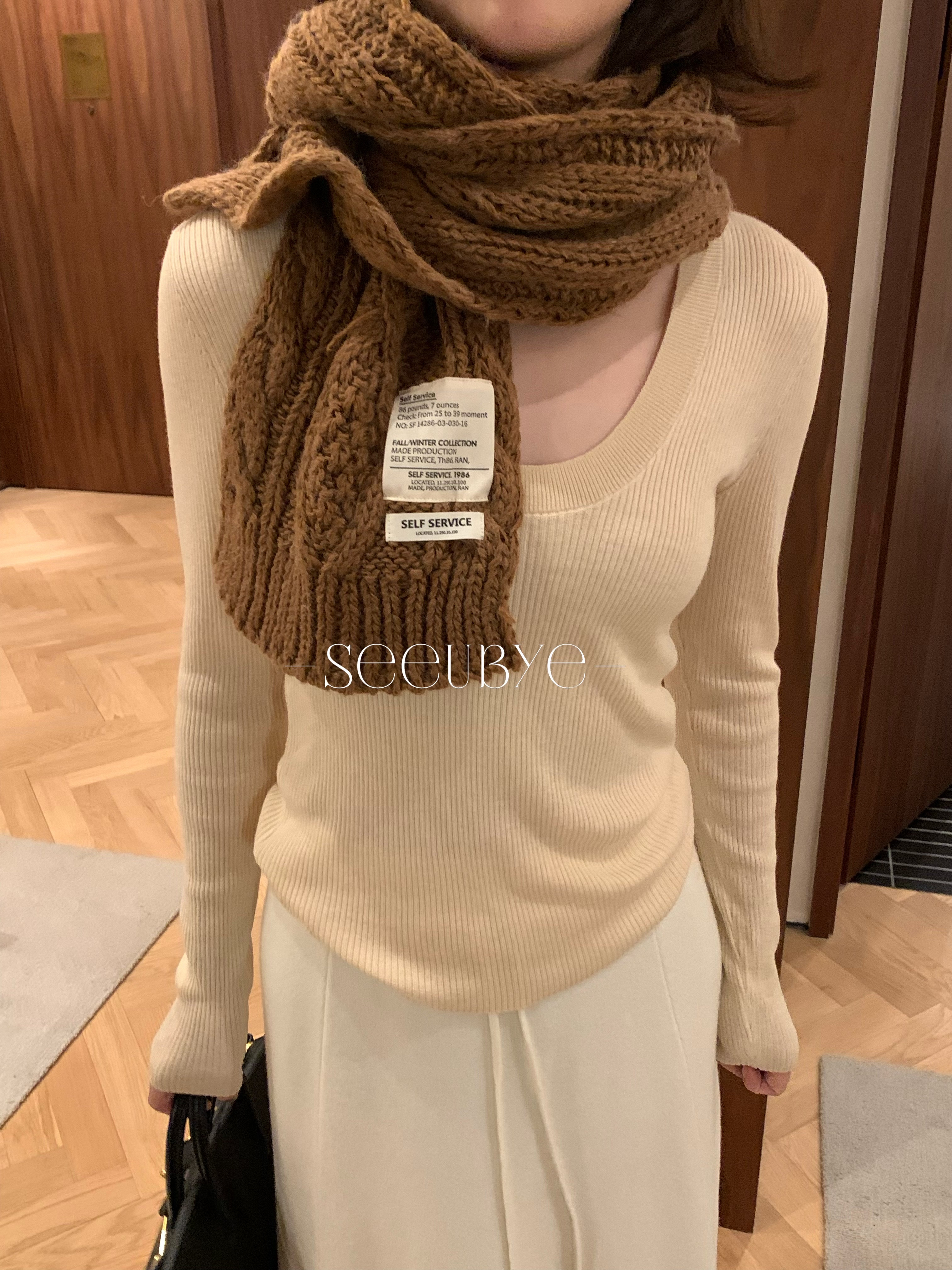 Knittibg 坑條圍巾7