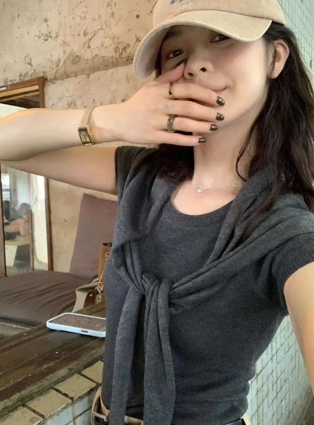 小羊皮奶茶色手錶3