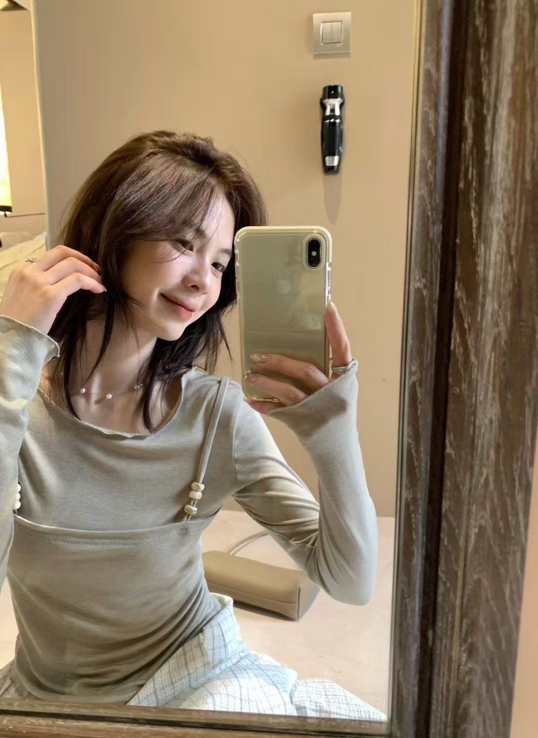 韓代假兩件上衣1