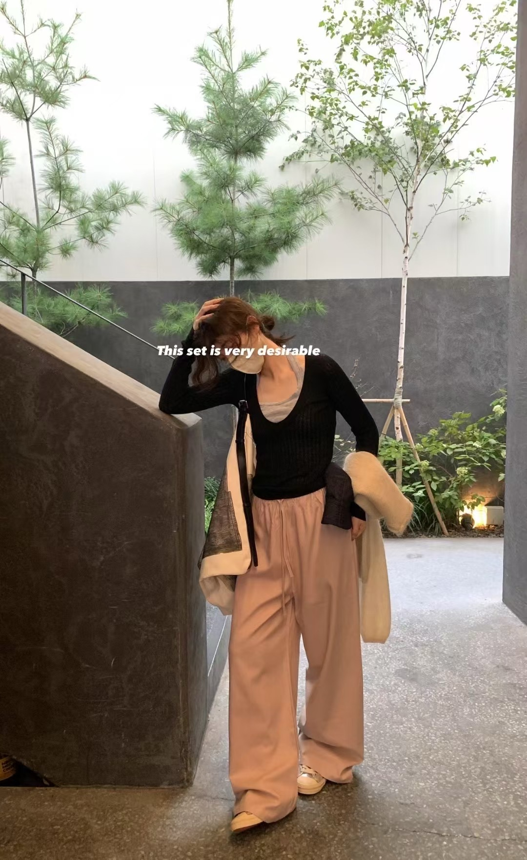 掛脖純欲針織兩件套8