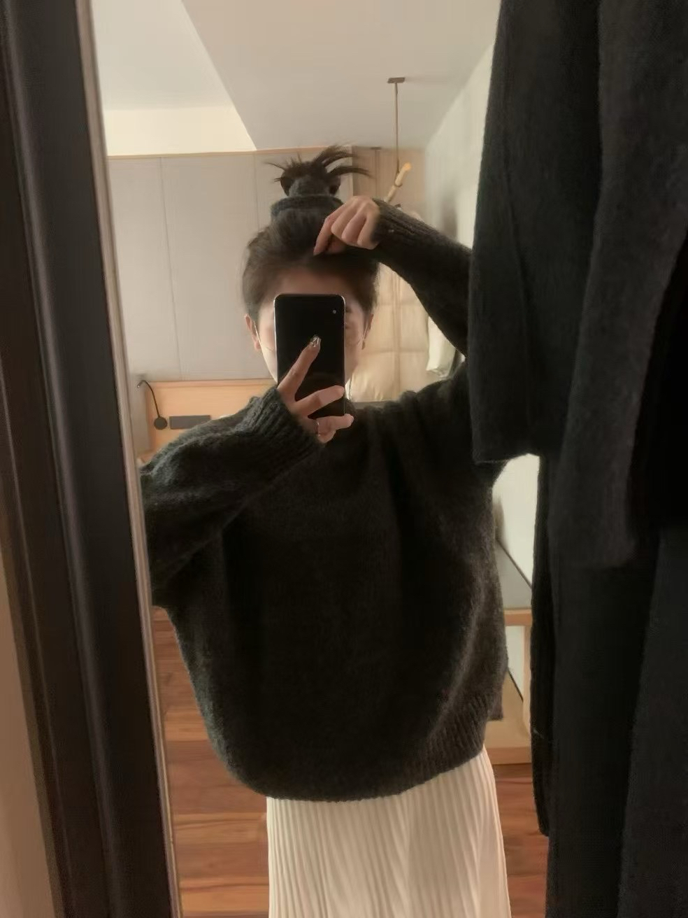 帶髮圈三色毛衣5