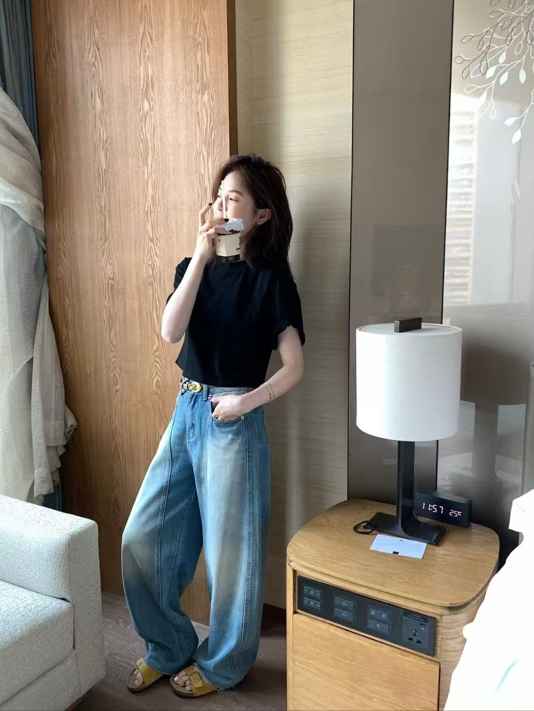 正肩100%純棉短tee25