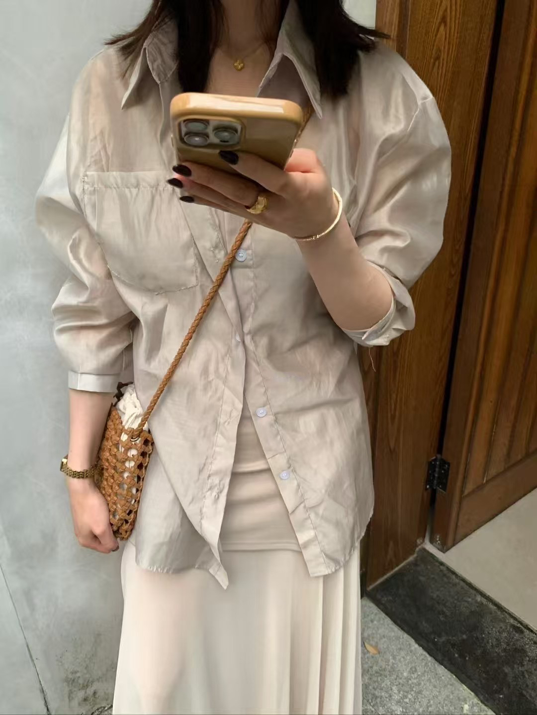 吊帶紗裙➕襯衫 2件套16