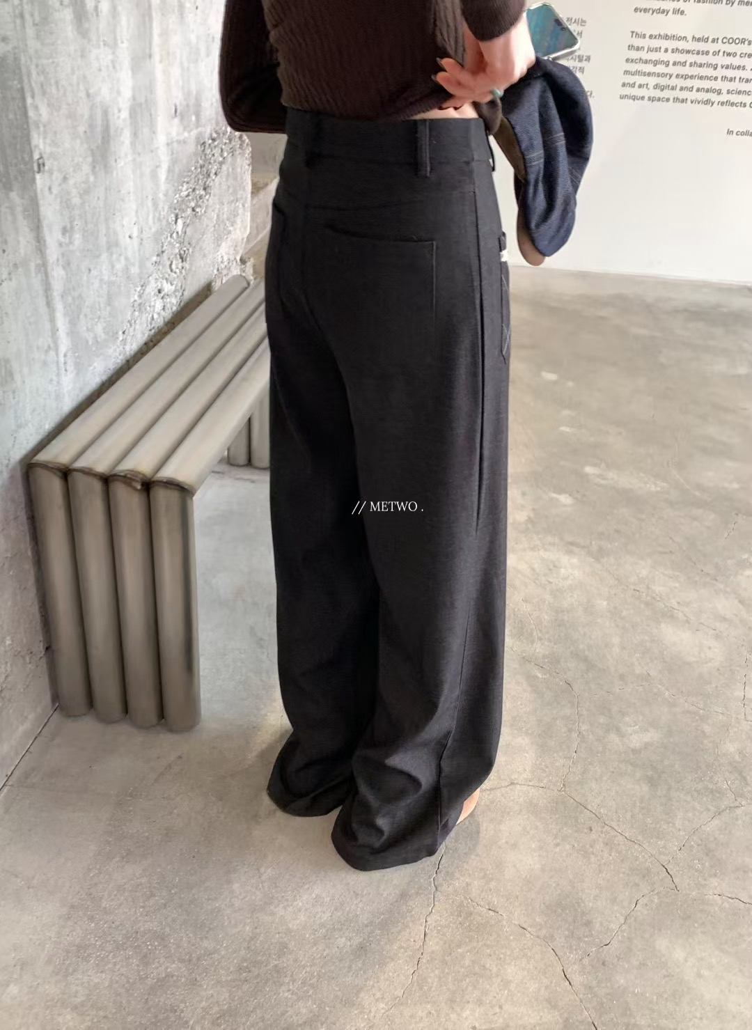 格子口袋直筒褲5