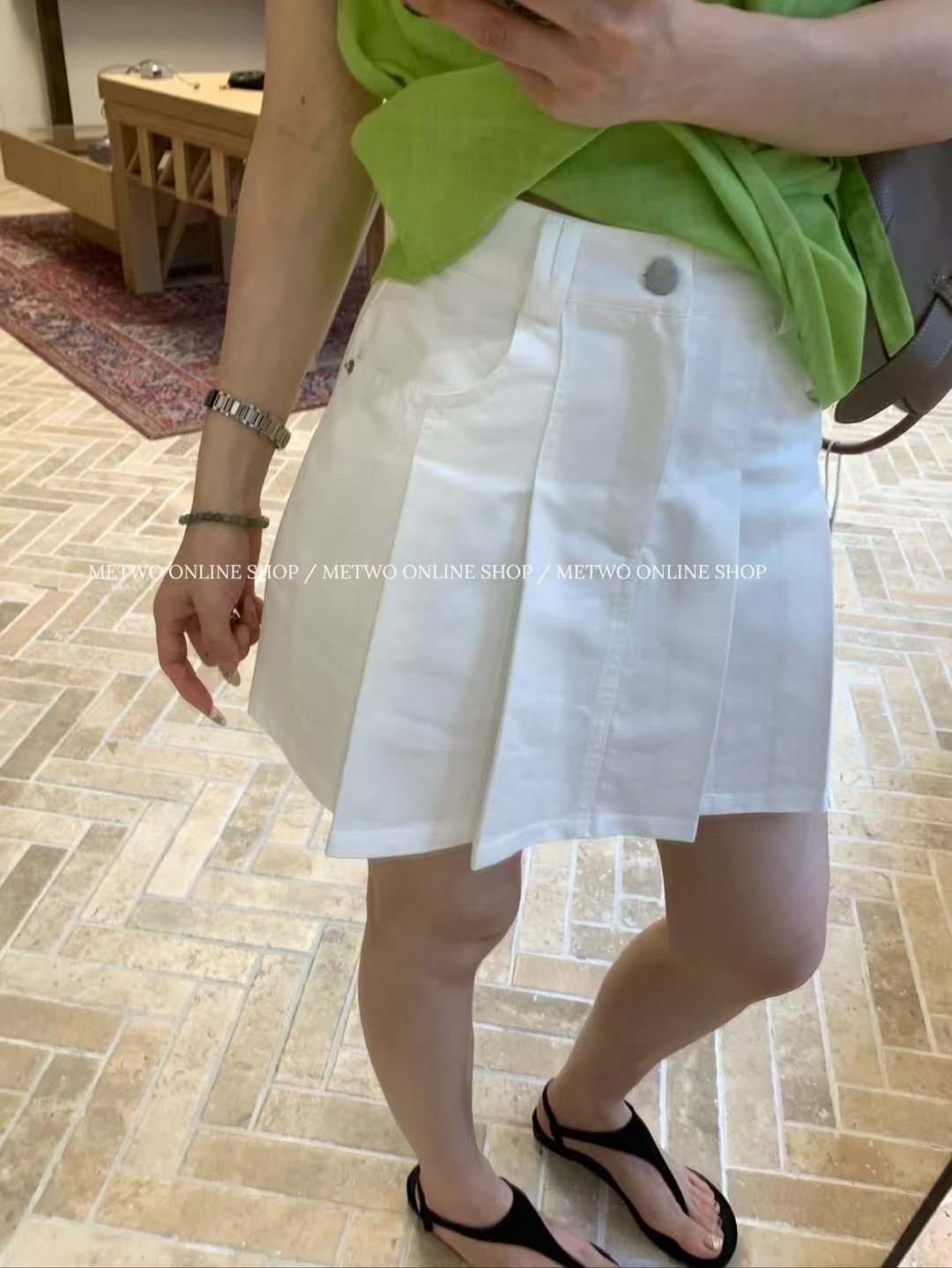 百褶水洗棉短裙5