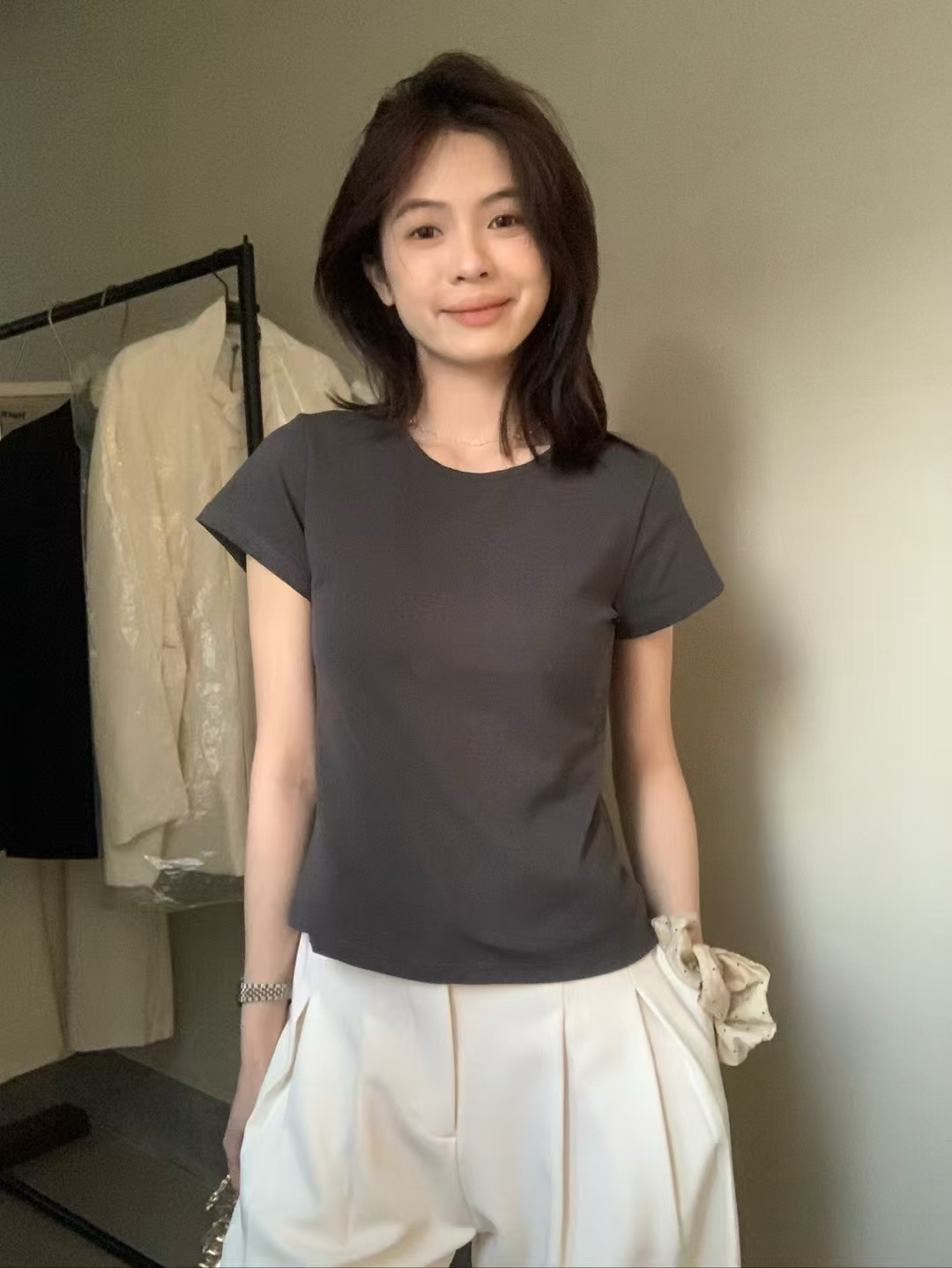 8色！skim*正肩紙片tee11