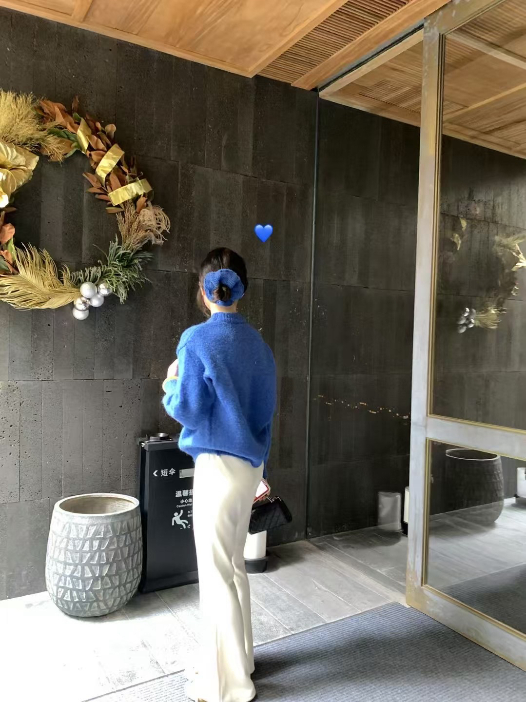 帶髮圈三色毛衣16