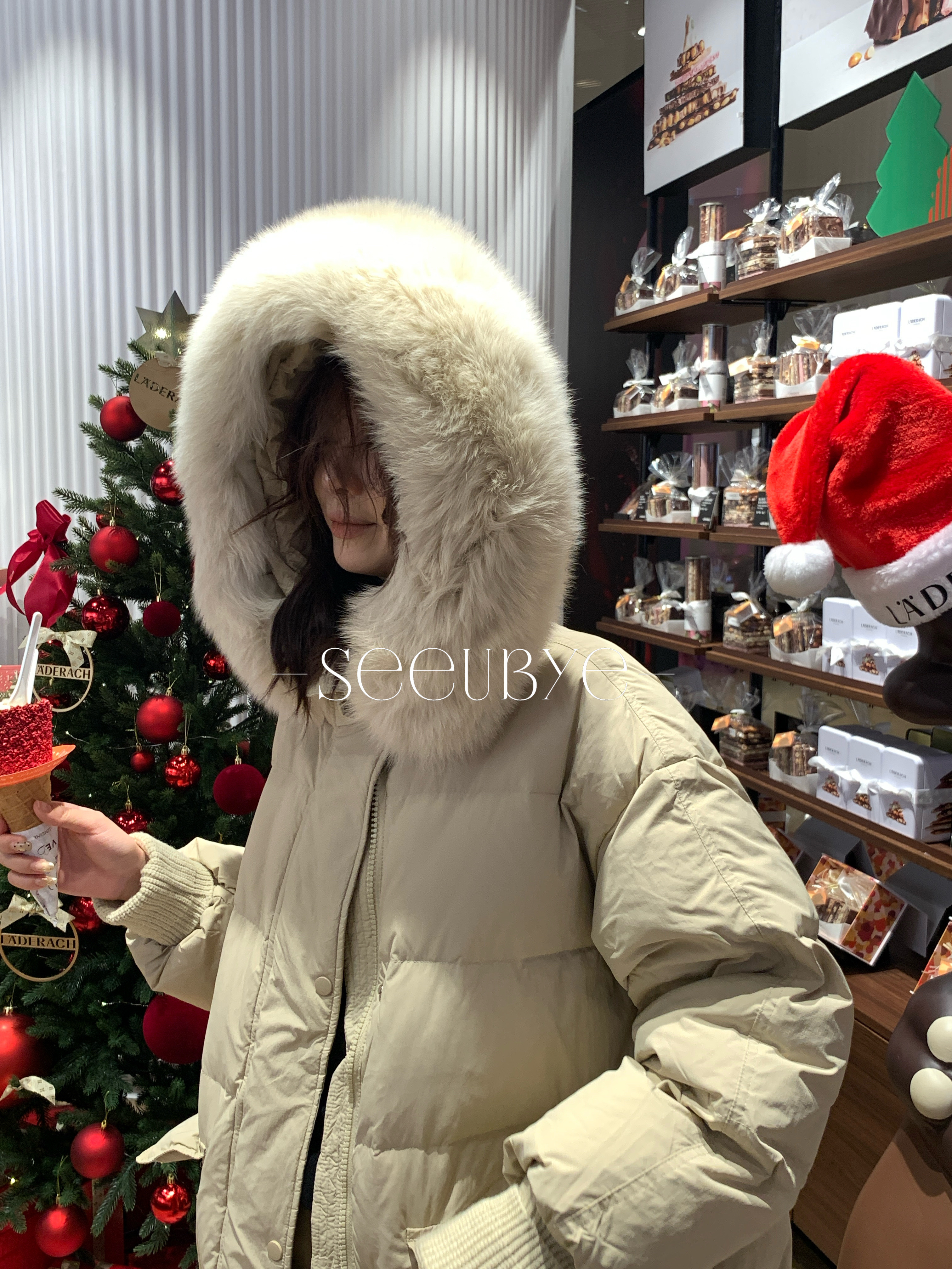 黑標｜大狐狸毛（可拆）大被子羽絨外套7