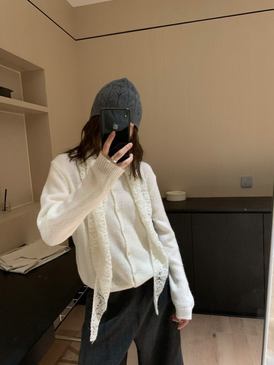 開衫毛衣➕圍巾17