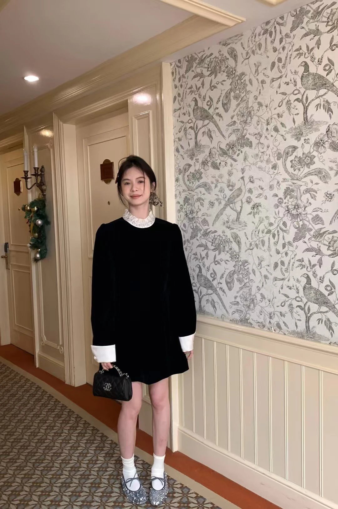 年服絲絨連衣裙1