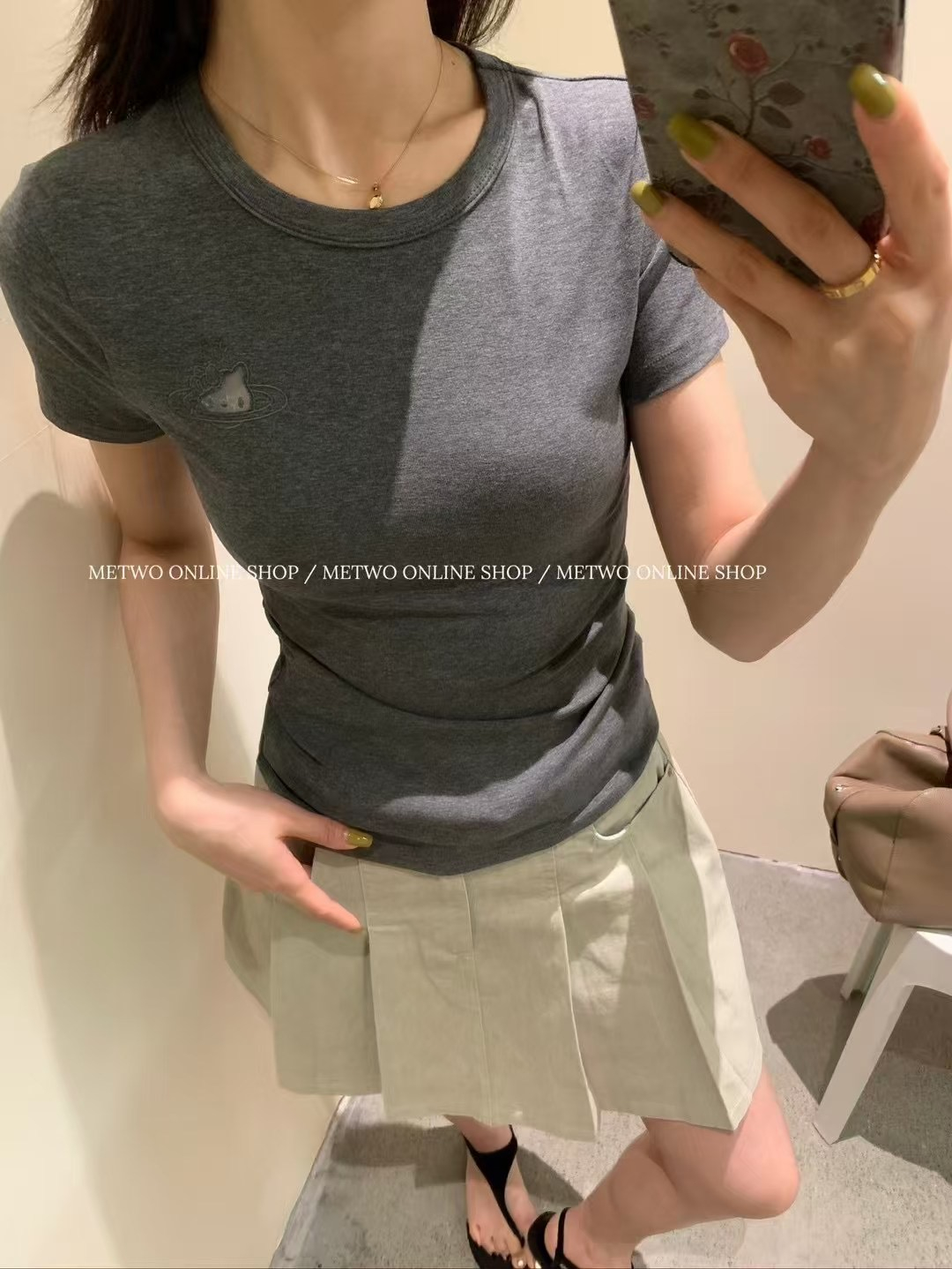 kitty網紗刺繡tee9