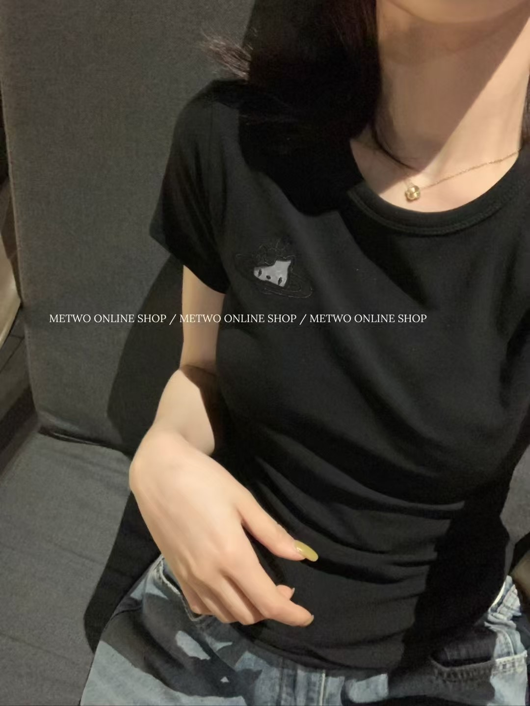 kitty網紗刺繡tee17