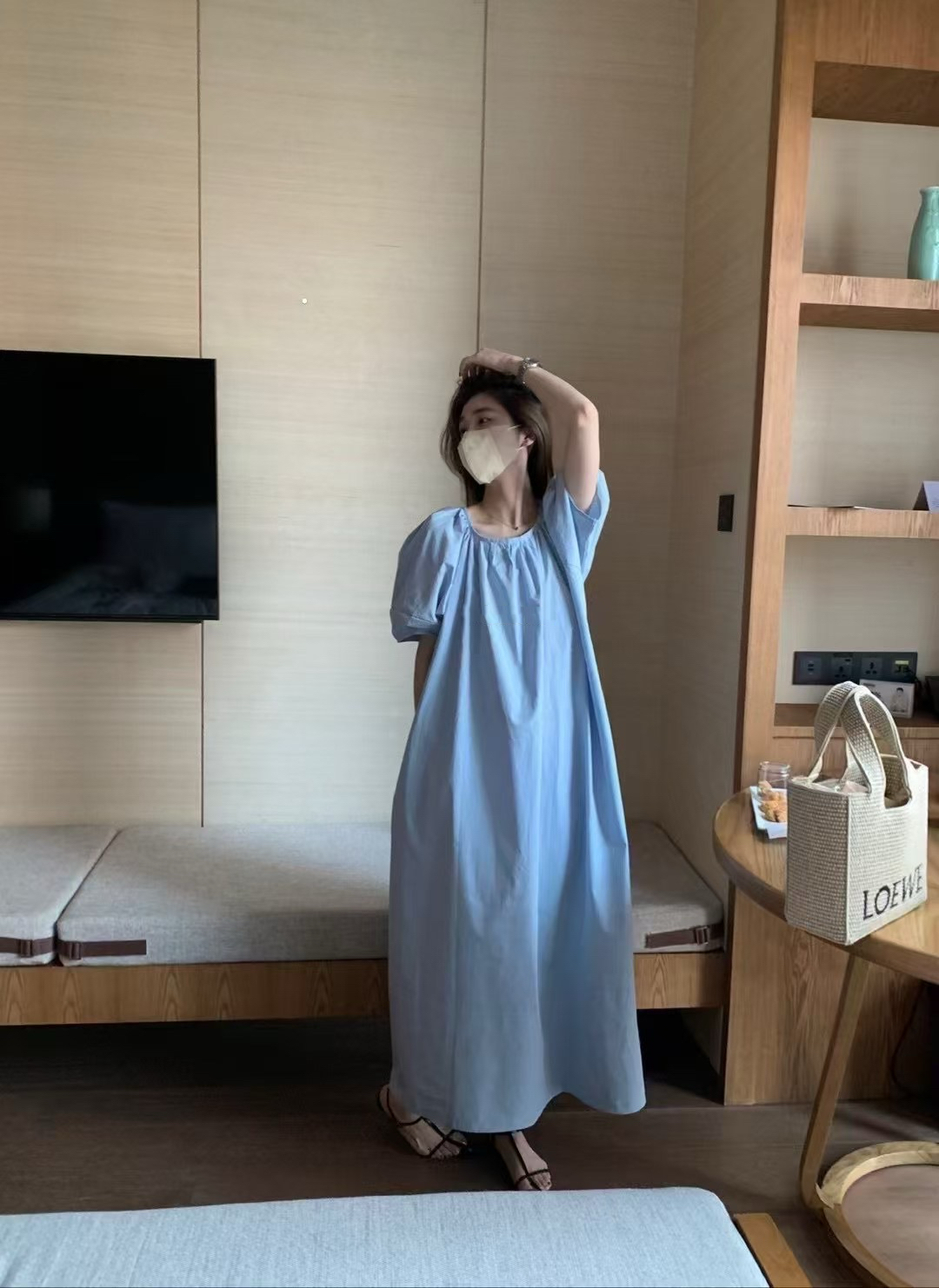 韓代露背連衣裙20