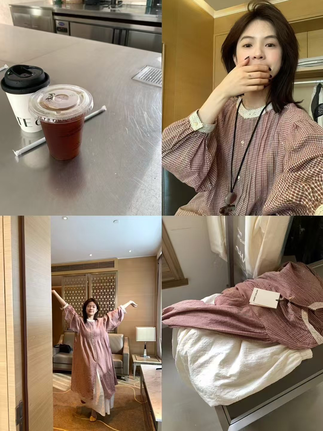 日系.格子襯衫裙12