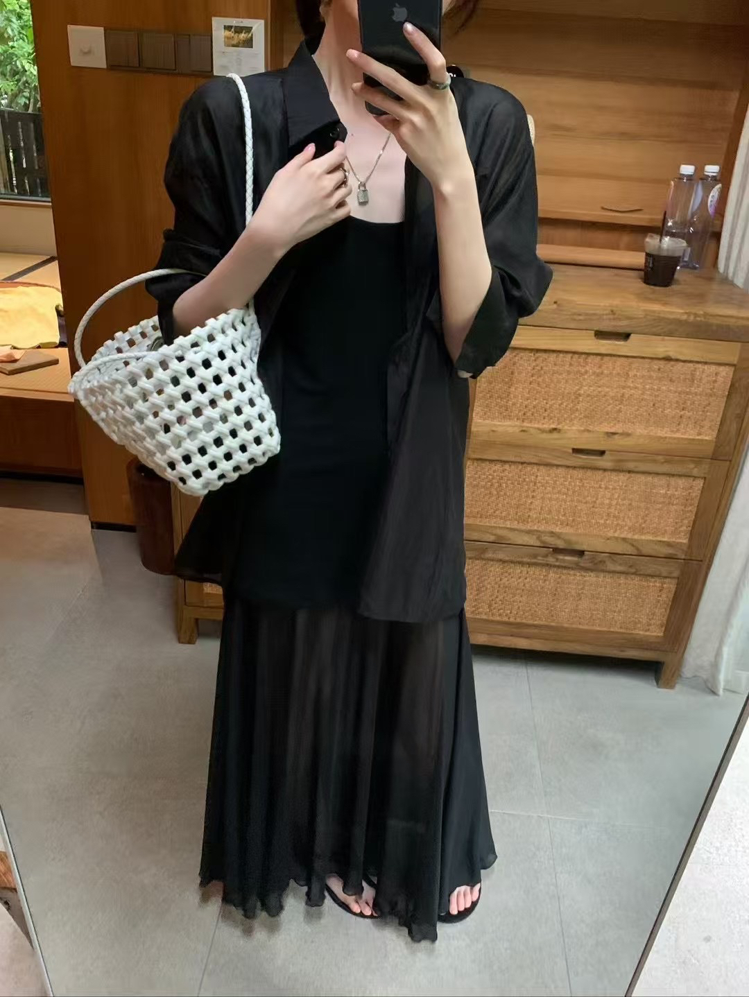 吊帶紗裙➕襯衫 2件套9