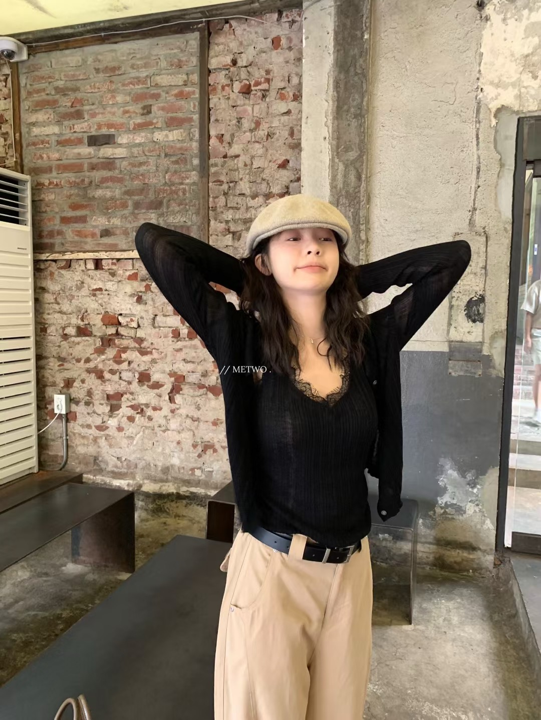 蕾絲針織兩件套2