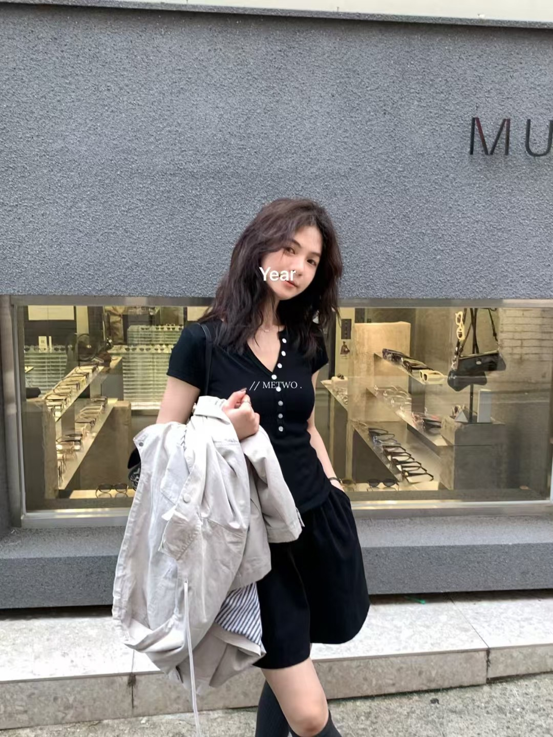 紙片人5色紐扣針織2