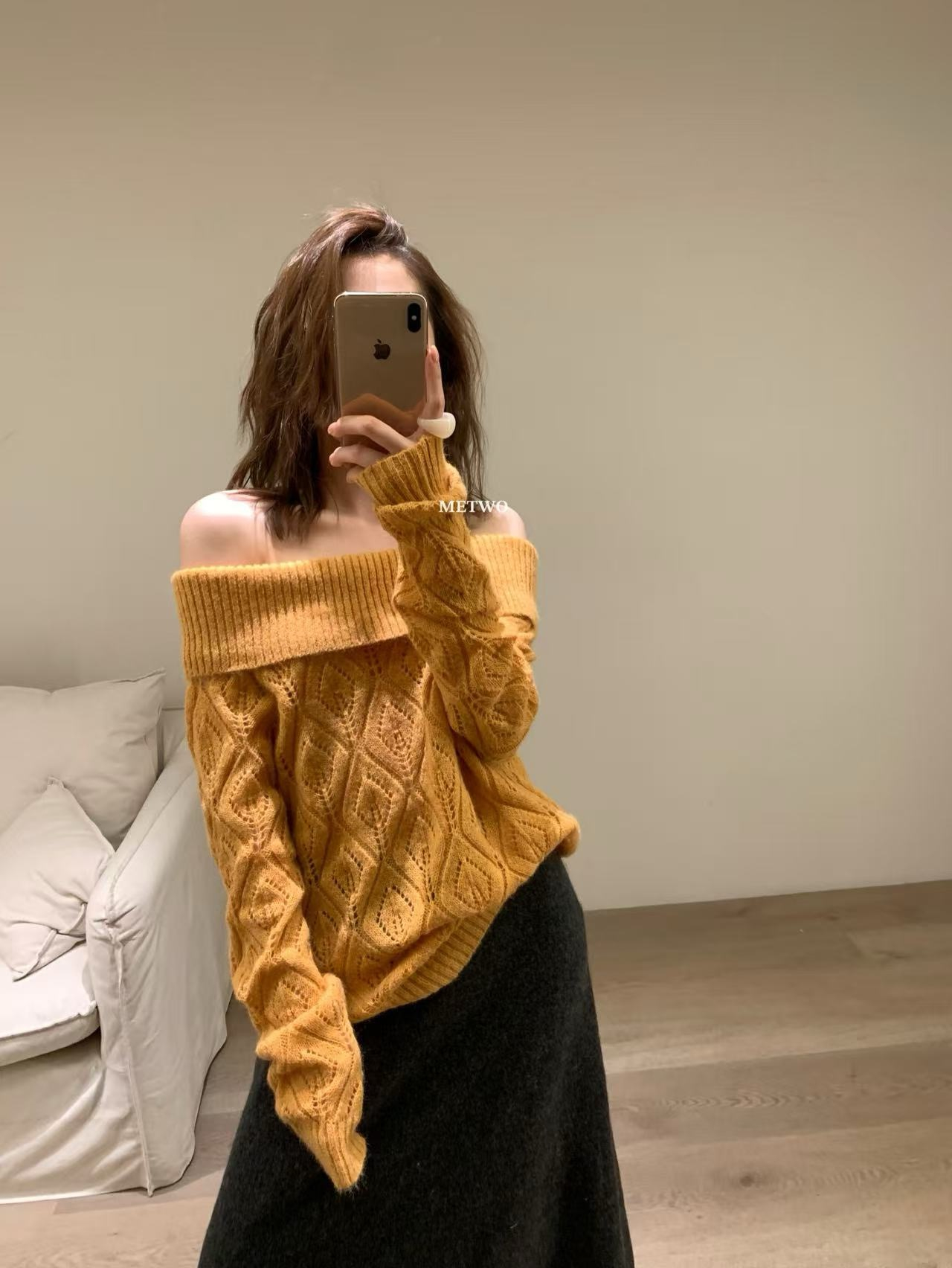 一字肩毛衣3