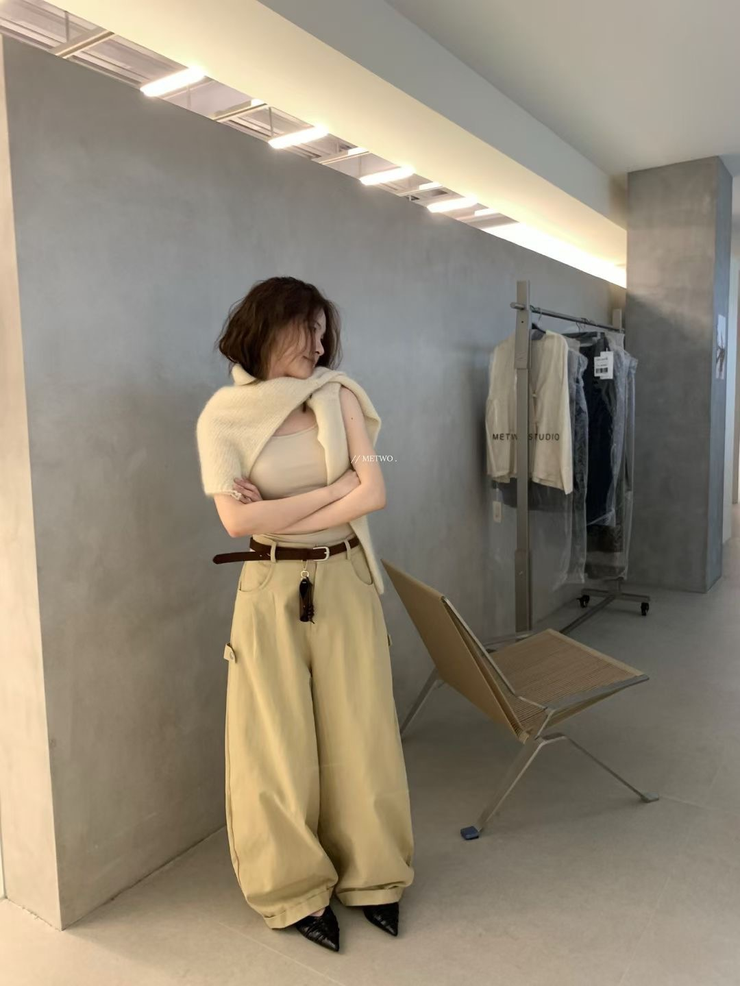 美式卡其皮帶褲2