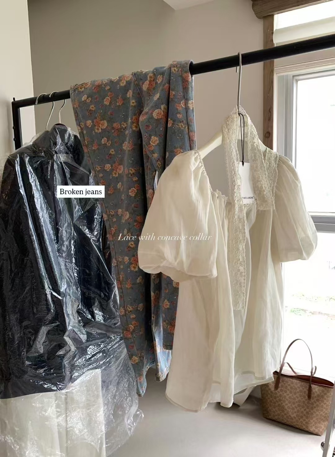 100%亞麻！配飄帶絲巾上衣15