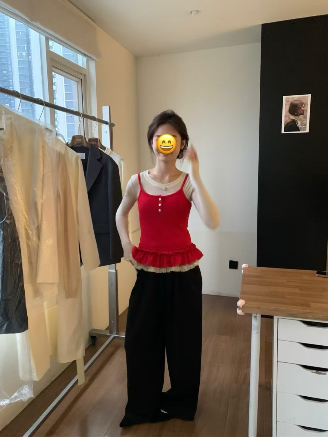 木耳邊韓系真兩件套4